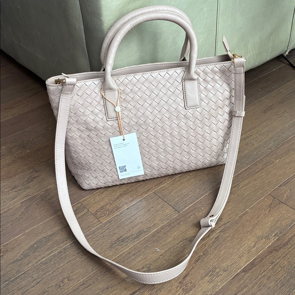 Quince Handbags - Quince Top Handle Wove Leather Bag